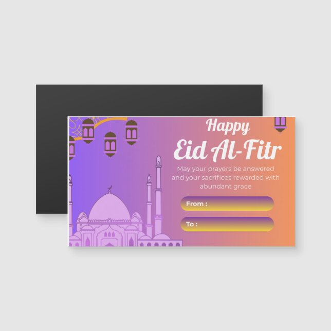 Modern Minimal Eid Mubarak Välkomstkort | Enkelt  (Fram/baksida)
