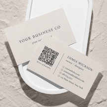 Modern minimal Elegant Beige QR-kod
