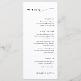 Modern Minimal Elegant bröllop Meny
