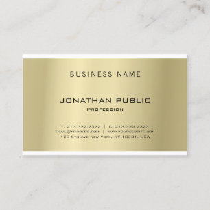 Modern minimal Elegant Design Trendig Guld Plain Visitkort