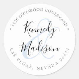 Modern minimal 🤵 Elegant enkel Bröllop Runt Klistermärke