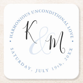 Modern minimal 🤵 Elegant enkel Bröllop Underlägg Papper Kvadrat