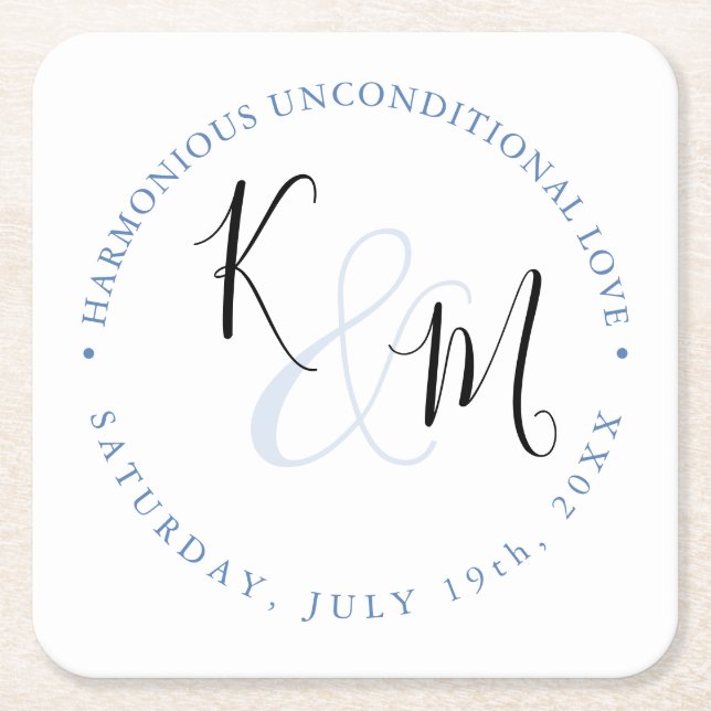 Modern minimal 🤵 Elegant enkel Bröllop Underlägg Papper Kvadrat (Framsidan)