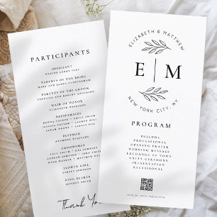 Modern minimal Elegant - enkelt Bröllopsprogram