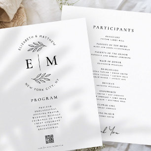 Modern minimal Elegant - enkelt Bröllopsprogram