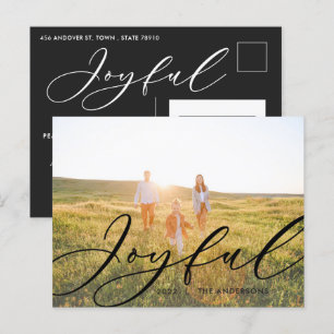 Modern minimal elegant för blad 1-fotoskript helg vykort