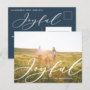 Modern minimal elegant för blad 1-fotoskript helg vykort