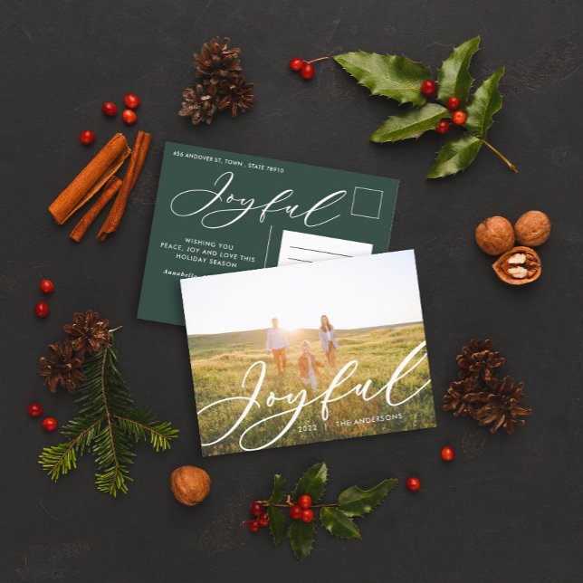Modern minimal elegant för blad 1-fotoskript helg vykort (Skapare uppladdad)