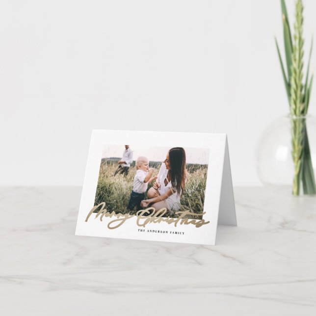 Modern minimal elegant för fotojul helgkort (Framsida)