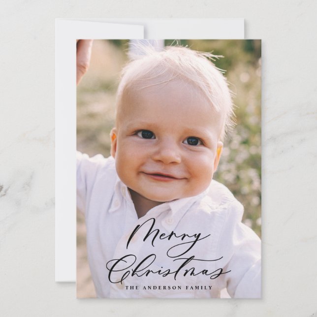 Modern minimal elegant för fotojul julkort (Framsida)
