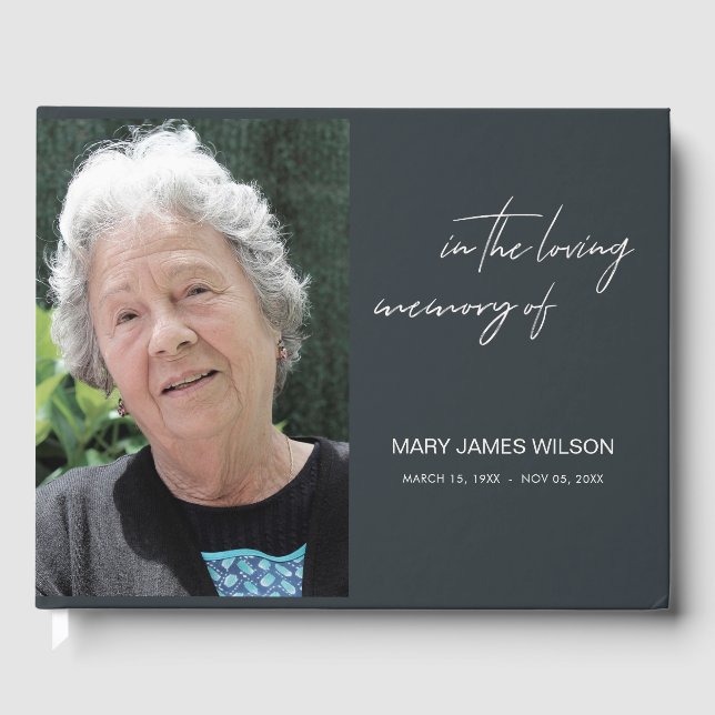 MODERN MINIMAL ELEGANT FOTOSYMPATI MEMORIAL GÄSTBÖCKER (Framsida)