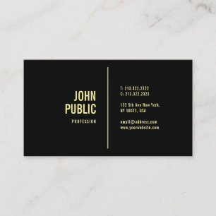 Modern minimal Elegant i Black Guld Visitkort