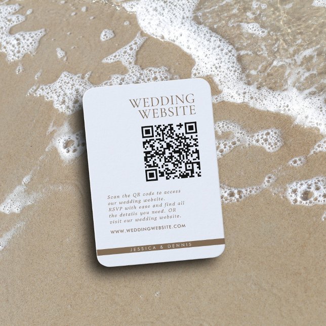 Modern minimal Elegant Light Blue QR-kod Bröllop Tilläggskort (Skapare uppladdad)