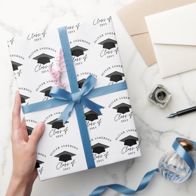 Modern minimal elegant-ljusbild studenten-rapp presentpapper (Gifting)