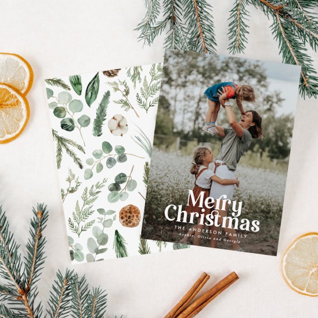 Modern minimal elegant med fet stil julkort (Skapare uppladdad)