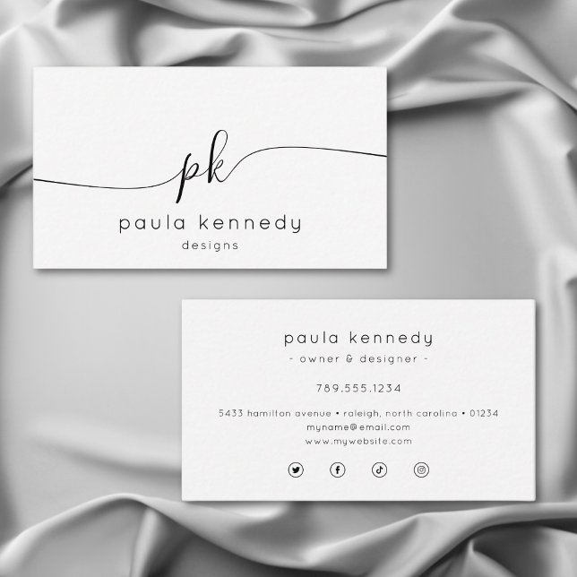 Modern Minimal Elegant Monogram Visitkort (Skapare uppladdad)