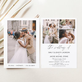 Modern minimal Elegant Photo Bröllop Inbjudningar