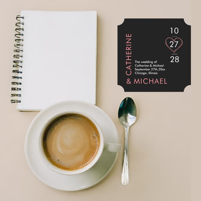 Modern minimal Elegant, svart och Rosa Underlägg Papper (Skapare uppladdad)