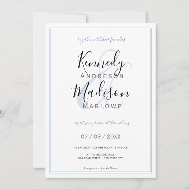 Modern minimal ✨ 💌 Elegant Trendset Inbjudningar (Framsida)