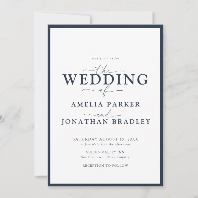 Modern minimal Elegant Typografi Bröllop Inbjudningar (Framsida)