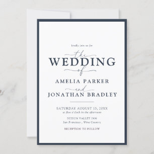 Modern minimal Elegant Typografi Bröllop Inbjudningar