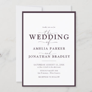 Modern minimal Elegant Typografi Bröllop Inbjudningar