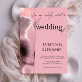 Modern, minimal, enkel damm Ro Bröllop Inbjudningar