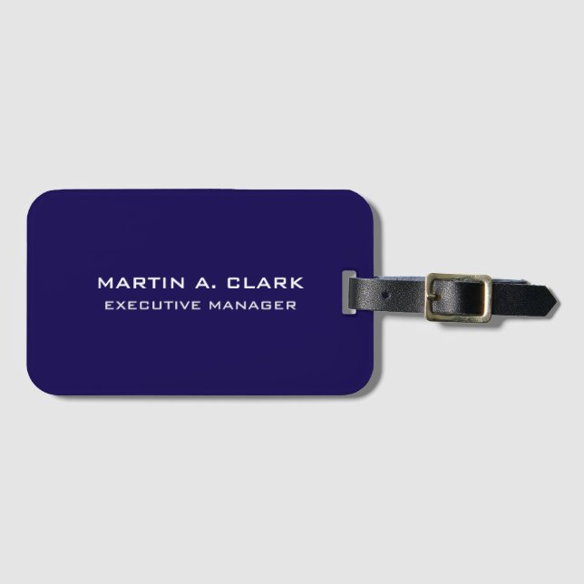 Modern minimal enkel Elegant Mörk blått Bagagebricka (Framsida horisontal)
