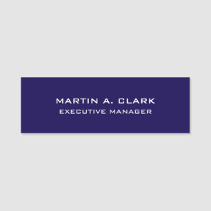 Modern minimal enkel Elegant Mörk blått Namnbricka