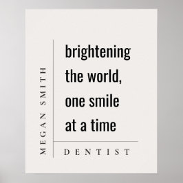 Modern minimal enkel, fet dentist-gåva poster