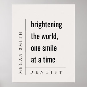 Modern minimal enkel, fet dentist-gåva poster