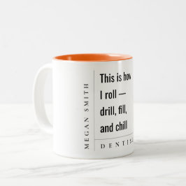 Modern minimal, enkel, fet, fet, dentist-gåva Två-Tonad mugg