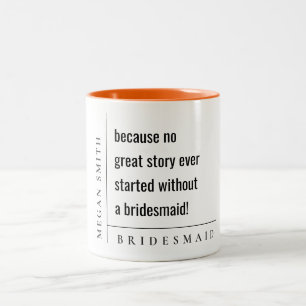 Modern minimal, enkel, fet och fet klassi Bridesma Två-Tonad Mugg