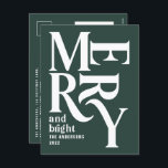 Modern minimal enkel grönt god jul helg vykort<br><div class="desc">Modern,  lägsta traditionella grafikkort för återanvändning av vintage grönt god jul helgdag. En del av en fet roligt helgdag-samling.</div>