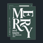 Modern minimal enkel grönt god jul helg vykort<br><div class="desc">Modern,  lägsta traditionella grafikkort för återanvändning av vintage grönt god jul helgdag. En del av en fet roligt helgdag-samling.</div>