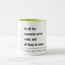 Modern minimal enkel minnesstund, Bridesmaid Gift Två-Tonad Mugg