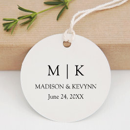 Modern minimal enkel Monogram Bröllop Gåvor Etiketter
