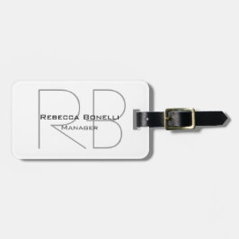 Modern minimal enkel monogramhanterare bagagebricka