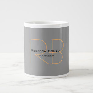 Modern minimal enkel monogramhanterare jumbo mugg