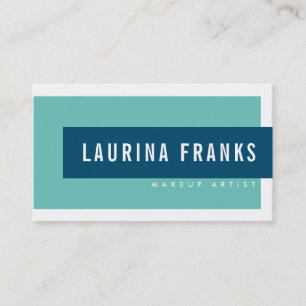 MODERN MINIMAL enkel namn teal mint martsvart svar Visitkort