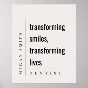 Modern minimal, enkel och hälsosam tandläkargåva poster