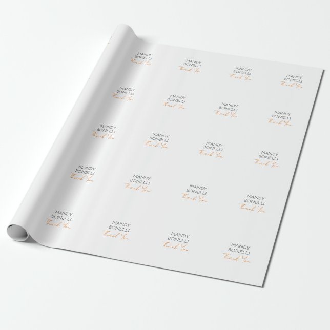 Modern minimal enkel Personlig Tack Presentpapper (Utrullad)