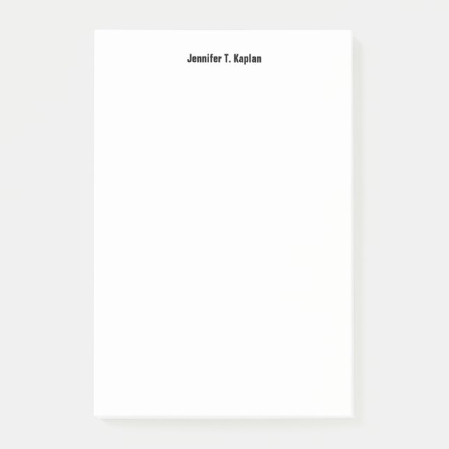 Modern minimal enkel Professionell med fet Namn Post-it Block (Framsida)