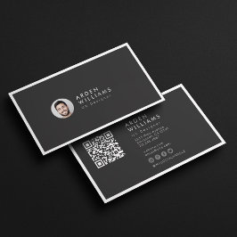 Modern minimal, enkel QR-kodsfoto med enkel Profes Visitkort