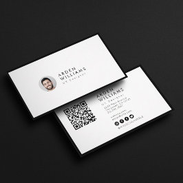 Modern minimal, enkel QR-kodsfoto med enkel Profes Visitkort