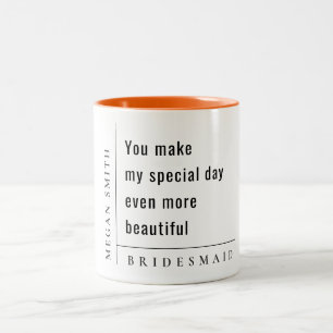 Modern minimal enkel Speciell Bridesmaid-gåva Två-Tonad Mugg