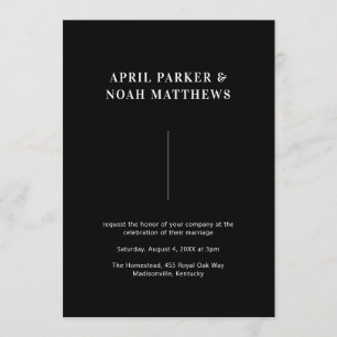 Modern minimal enkel typografi svart vit inbjudningar