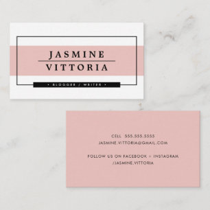 MODERN MINIMAL enkelt rosa för gräns blek Visitkort