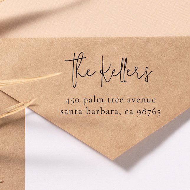 Modern Minimal Familj Namn & Home Adress Självfärgande Stämpel (Skapare uppladdad)