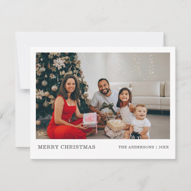 Modern Minimal Familj Porträtt | God jul Julkort (Framsida)